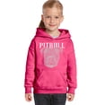 thumbnail image 1 of LA Pop Art Girl's Word Art Hooded Sweatshirt - Pitbull Face, 1 of 2