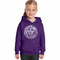 thumbnail image 1 of LA Pop Art Girl's Word Art Hooded Sweatshirt - SMILE IN DIFFERENT LANGUAGES, 1 of 2