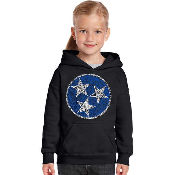 LA Pop Art Girl's Word Art Hooded Sweatshirt - Tennessee Tristar