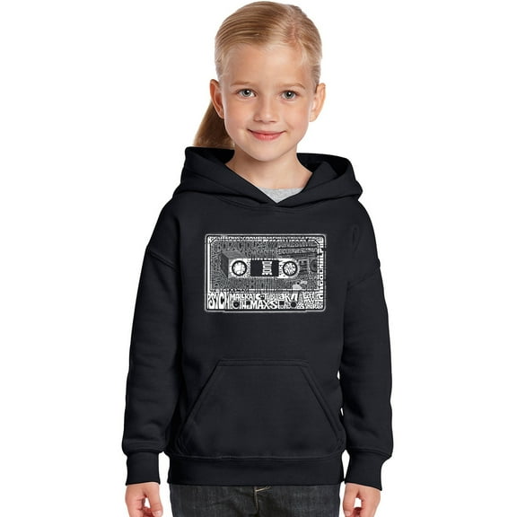 LA Pop Art Girl's Word Art Hooded Sweatshirt - The 80's