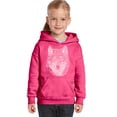thumbnail image 1 of LA Pop Art Girl's Word Art Hooded Sweatshirt - Wolf, 1 of 2