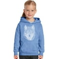 thumbnail image 1 of LA Pop Art Girl's Word Art Hooded Sweatshirt - Wolf, 1 of 2
