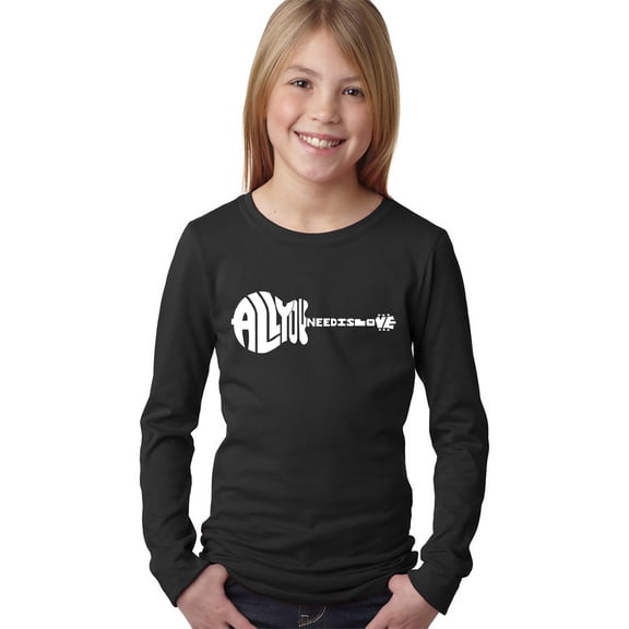 LA Pop Art Girl's Word Art Long Sleeve - All You Need Is Love