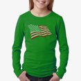 thumbnail image 1 of LA Pop Art Girl's Word Art Long Sleeve - American Wars Tribute Flag, 1 of 2