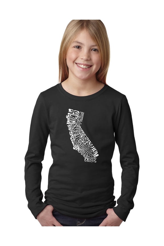Girl's Word Art Long Sleeve - California State