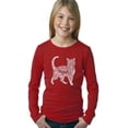 thumbnail image 1 of LA Pop Art Girl's Word Art Long Sleeve - Cat, 1 of 2