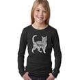 thumbnail image 1 of LA Pop Art Girl's Word Art Long Sleeve - Cat, 1 of 2