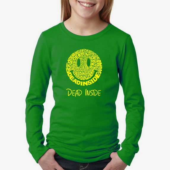 LA Pop Art Girl's Word Art Long Sleeve - Dead Inside Smile