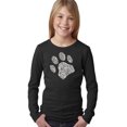 thumbnail image 1 of LA Pop Art Girl's Word Art Long Sleeve - Dog Paw, 1 of 2