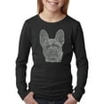 thumbnail image 1 of LA Pop Art Girl's Word Art Long Sleeve - French Bulldog, 1 of 2