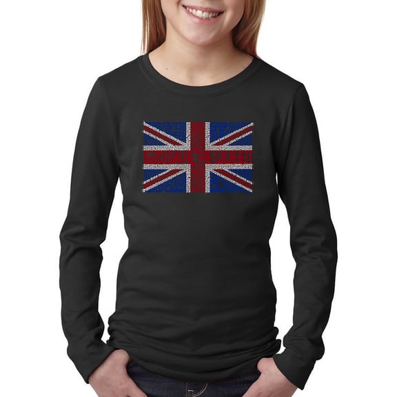 LA Pop Art Girl's Word Art Long Sleeve - God Save The Queen