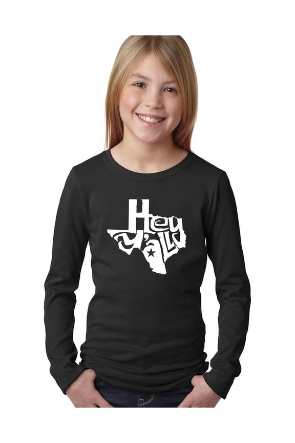 Girl's Word Art Long Sleeve - Hey Yall