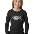 thumbnail image 1 of LA Pop Art Girl's Word Art Long Sleeve - John 3:16 Fish Symbol, 1 of 2