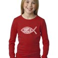 thumbnail image 1 of LA Pop Art Girl's Word Art Long Sleeve - John 3:16 Fish Symbol, 1 of 2