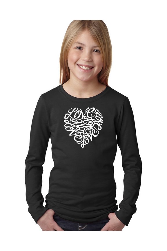 Girl's Word Art Long Sleeve - LOVE