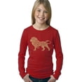 thumbnail image 1 of LA Pop Art Girl's Word Art Long Sleeve - Lion, 1 of 2