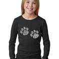 thumbnail image 1 of LA Pop Art Girl's Word Art Long Sleeve - Meow Cat Prints, 1 of 2