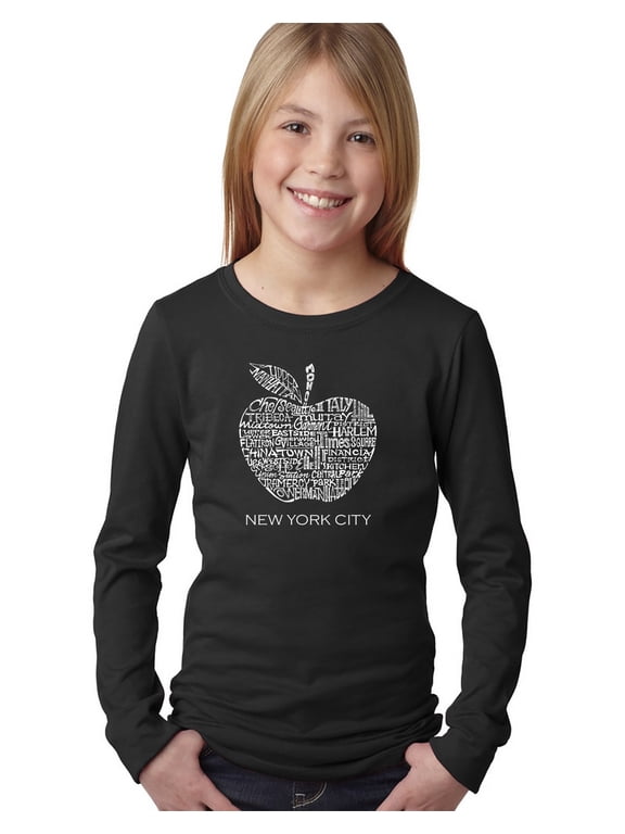 Girl's Word Art Long Sleeve - Neighborhoods in NYC