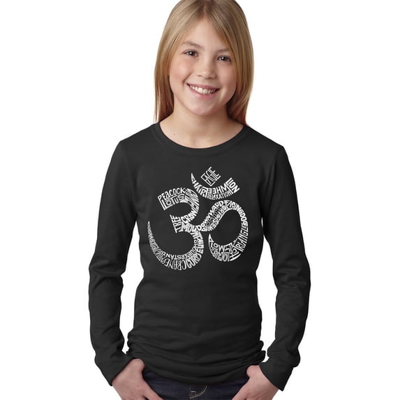 LA Pop Art Girl's Word Art Long Sleeve - Poses OM