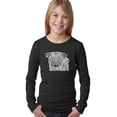 thumbnail image 1 of LA Pop Art Girl's Word Art Long Sleeve - Pug Face, 1 of 2