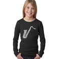 thumbnail image 1 of LA Pop Art Girl's Word Art Long Sleeve - Sax, 1 of 2