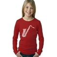 thumbnail image 1 of LA Pop Art Girl's Word Art Long Sleeve - Sax, 1 of 2