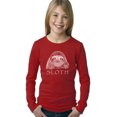 thumbnail image 1 of LA Pop Art Girl's Word Art Long Sleeve - Sloth, 1 of 2