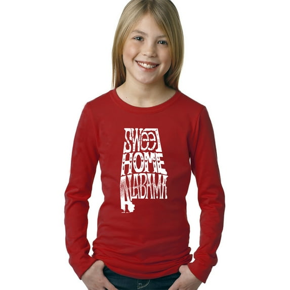 LA Pop Art Girl's Word Art Long Sleeve - Sweet Home Alabama