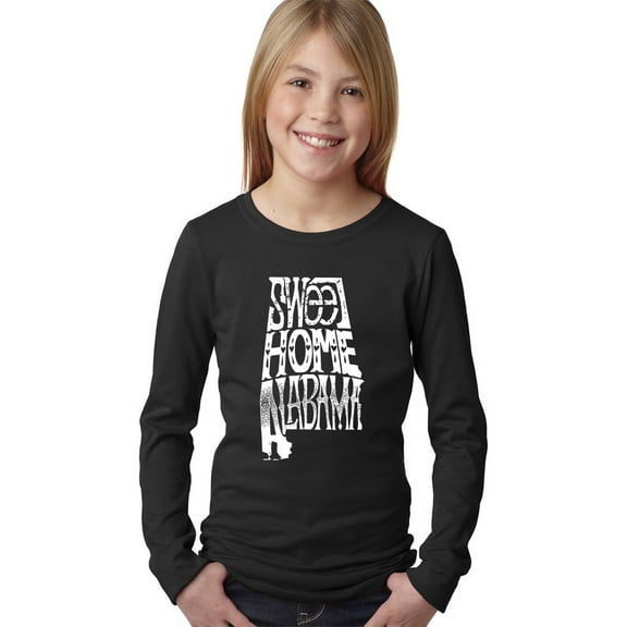 LA Pop Art Girl's Word Art Long Sleeve - Sweet Home Alabama