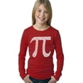 thumbnail image 1 of LA Pop Art Girl's Word Art Long Sleeve - THE FIRST 100 DIGITS OF PI, 1 of 2