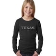 thumbnail image 1 of LA Pop Art Girl's Word Art Long Sleeve - THE GREAT CITIES OF TEXAS, 1 of 2