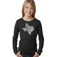 thumbnail image 1 of LA Pop Art Girl's Word Art Long Sleeve - The Great State of Texas, 1 of 2