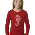 thumbnail image 1 of LA Pop Art Girl's Word Art Long Sleeve - Types of Seahorse, 1 of 2