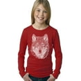 thumbnail image 1 of LA Pop Art Girl's Word Art Long Sleeve - Wolf, 1 of 2