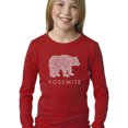 thumbnail image 1 of LA Pop Art Girl's Word Art Long Sleeve - Yosemite Bear, 1 of 2