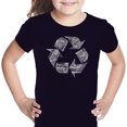 thumbnail image 1 of LA Pop Art Girl's Word Art T-shirt - 86 RECYCLABLE PRODUCTS, 1 of 2