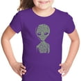 thumbnail image 1 of LA Pop Art Girl's Word Art T-shirt - Alien, 1 of 2