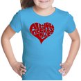 thumbnail image 1 of LA Pop Art Girl's Word Art T-shirt - All You Need Is Love, 1 of 2