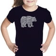 thumbnail image 1 of LA Pop Art Girl's Word Art T-shirt - Bear Species, 1 of 2