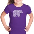 thumbnail image 1 of LA Pop Art Girl's Word Art T-shirt - Bear Species, 1 of 2