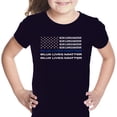 thumbnail image 1 of LA Pop Art Girl's Word Art T-shirt - Blue Lives Matter, 1 of 2