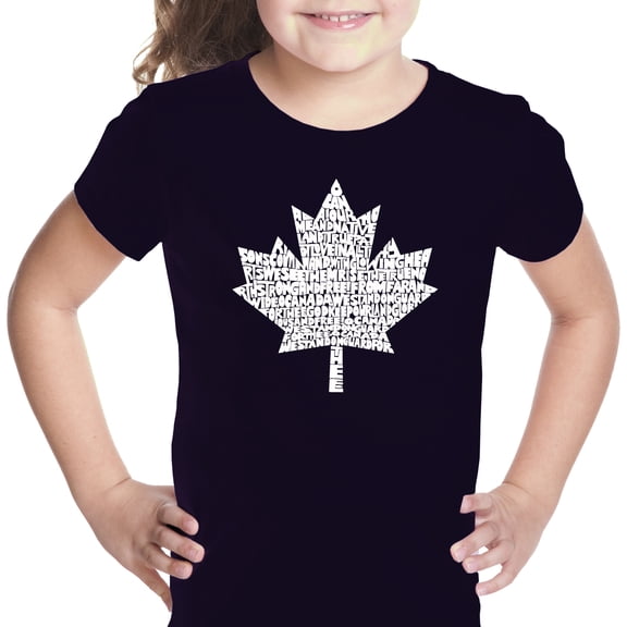 LA Pop Art Girl's Word Art T-shirt - CANADIAN NATIONAL ANTHEM