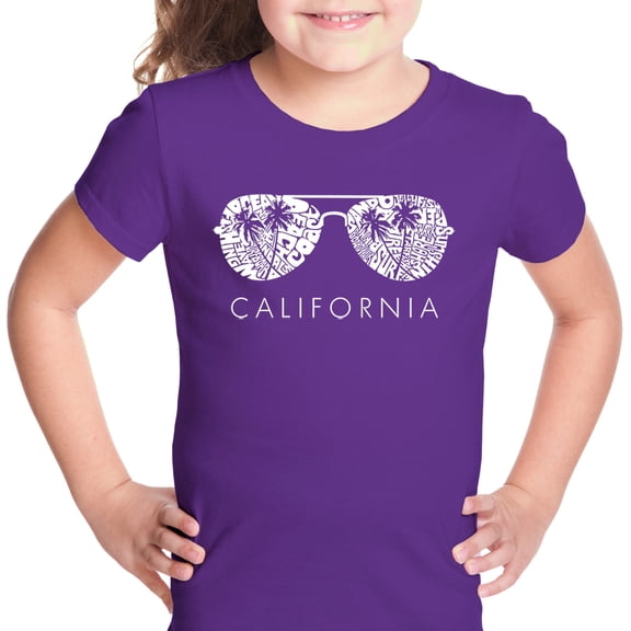 LA Pop Art Girl's Word Art T-shirt - California Shades