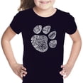 thumbnail image 1 of LA Pop Art Girl's Word Art T-shirt - Cat Paw, 1 of 2