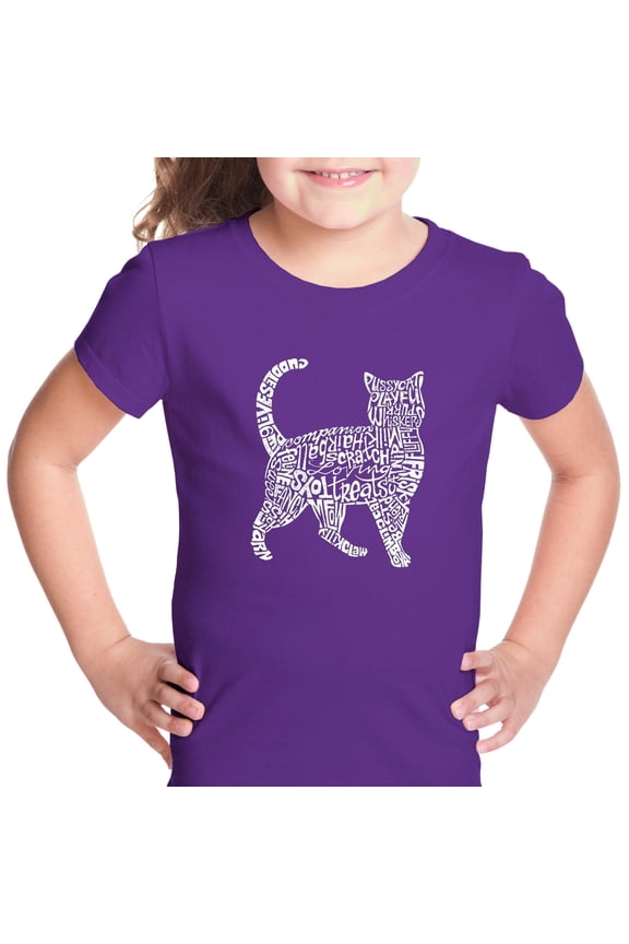 Girl's Word Art T-shirt - Cat
