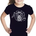 thumbnail image 1 of LA Pop Art Girl's Word Art T-shirt - Chimpanzee, 1 of 2
