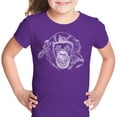 thumbnail image 1 of LA Pop Art Girl's Word Art T-shirt - Chimpanzee, 1 of 2