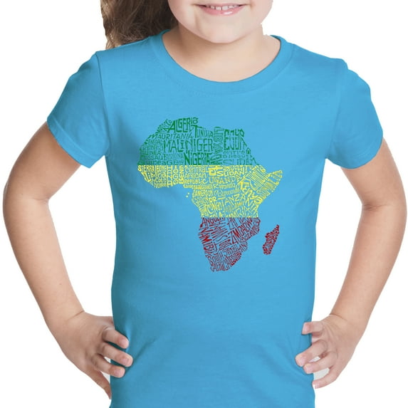 LA Pop Art Girl's Word Art T-shirt - Countries in Africa