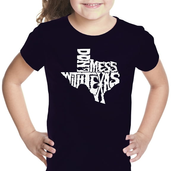 LA Pop Art Girl's Word Art T-shirt - DONT MESS WITH TEXAS