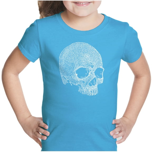 LA Pop Art Girl's Word Art T-shirt - Dead Inside Skull
